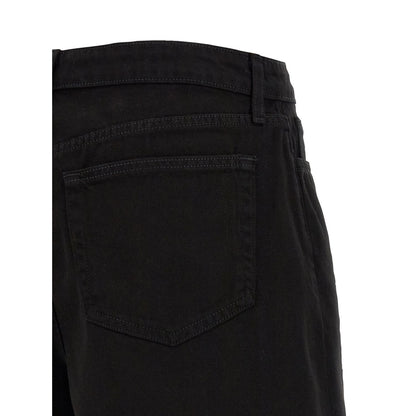 L'Agence Black Cotton Bermuda Shorts