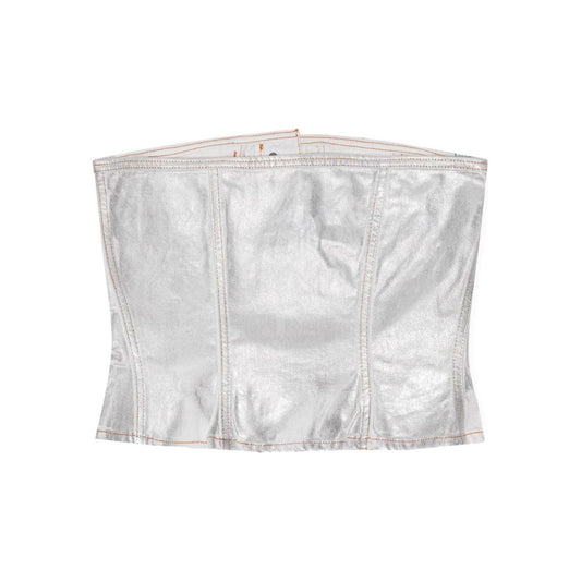 Ganni Silver Foil Denim Corsage J1379151