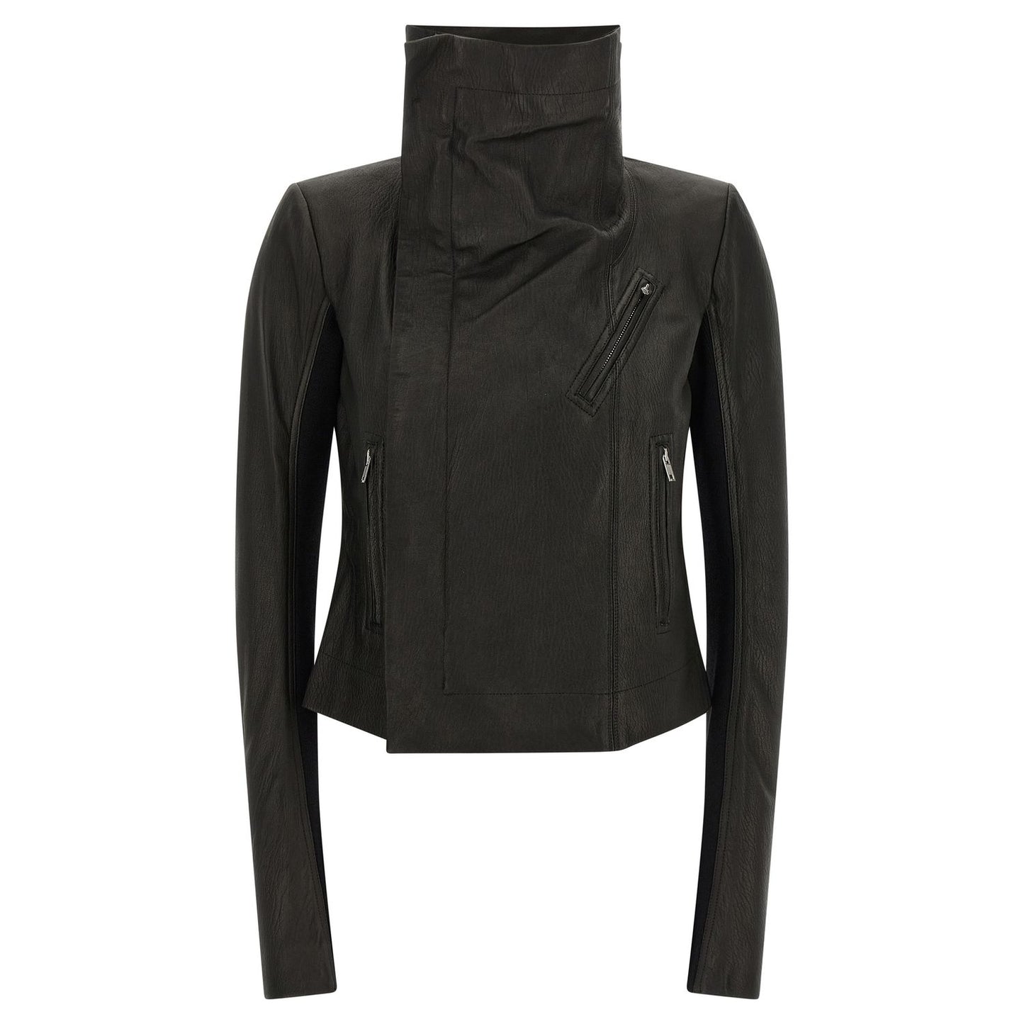 Rick Owens Black Lamb Leather Leather Jacket