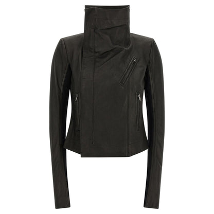 Rick Owens Black Lamb Leather Leather Jacket