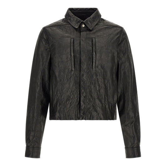Rick Owens Black Lamb Leather Leather Jacket