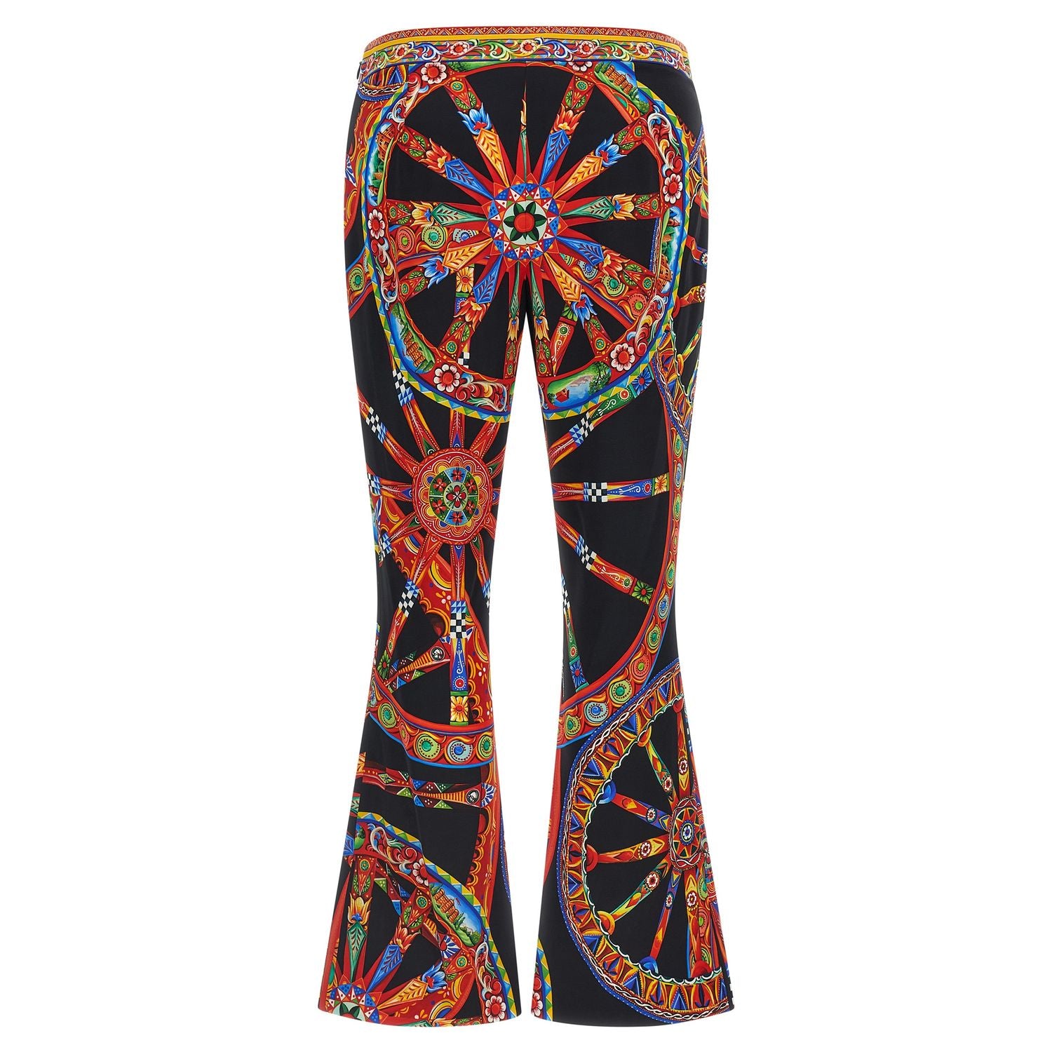 Dolce & Gabbana Multicolor Silk Flared Pants