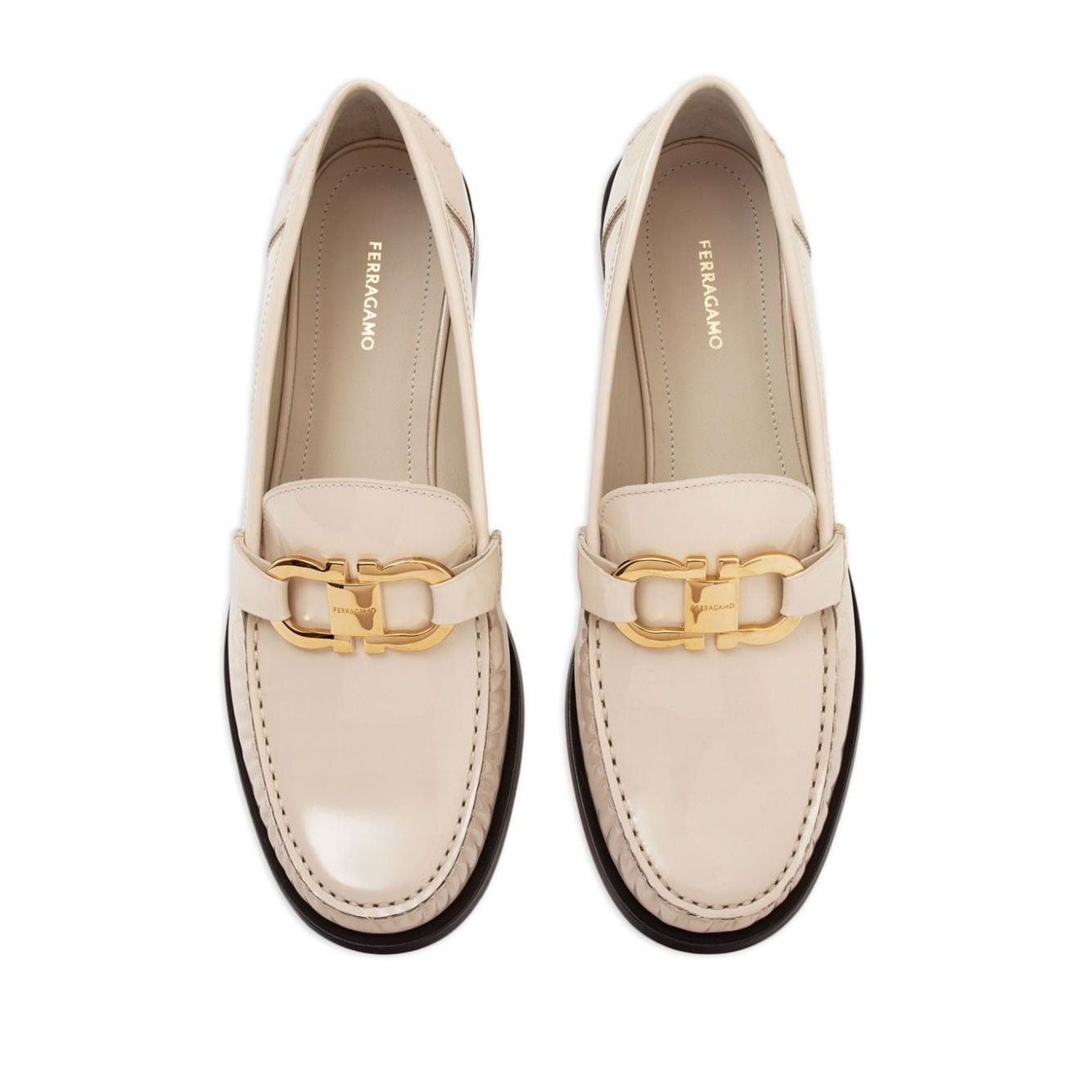 Ferragamo Gancini leather loafers