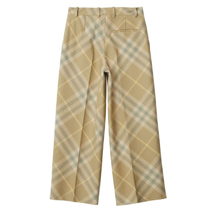 Burberry check-print tailored wool trousers