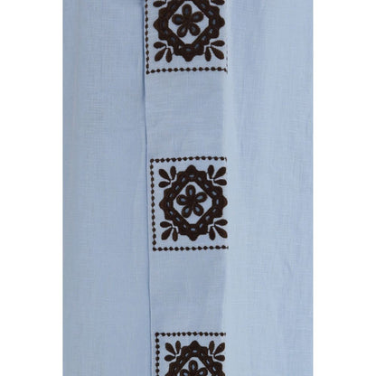 Alemais Blue Linen Casual Pants