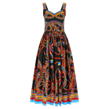 Dolce & Gabbana Multicolor Cotton Long Dress