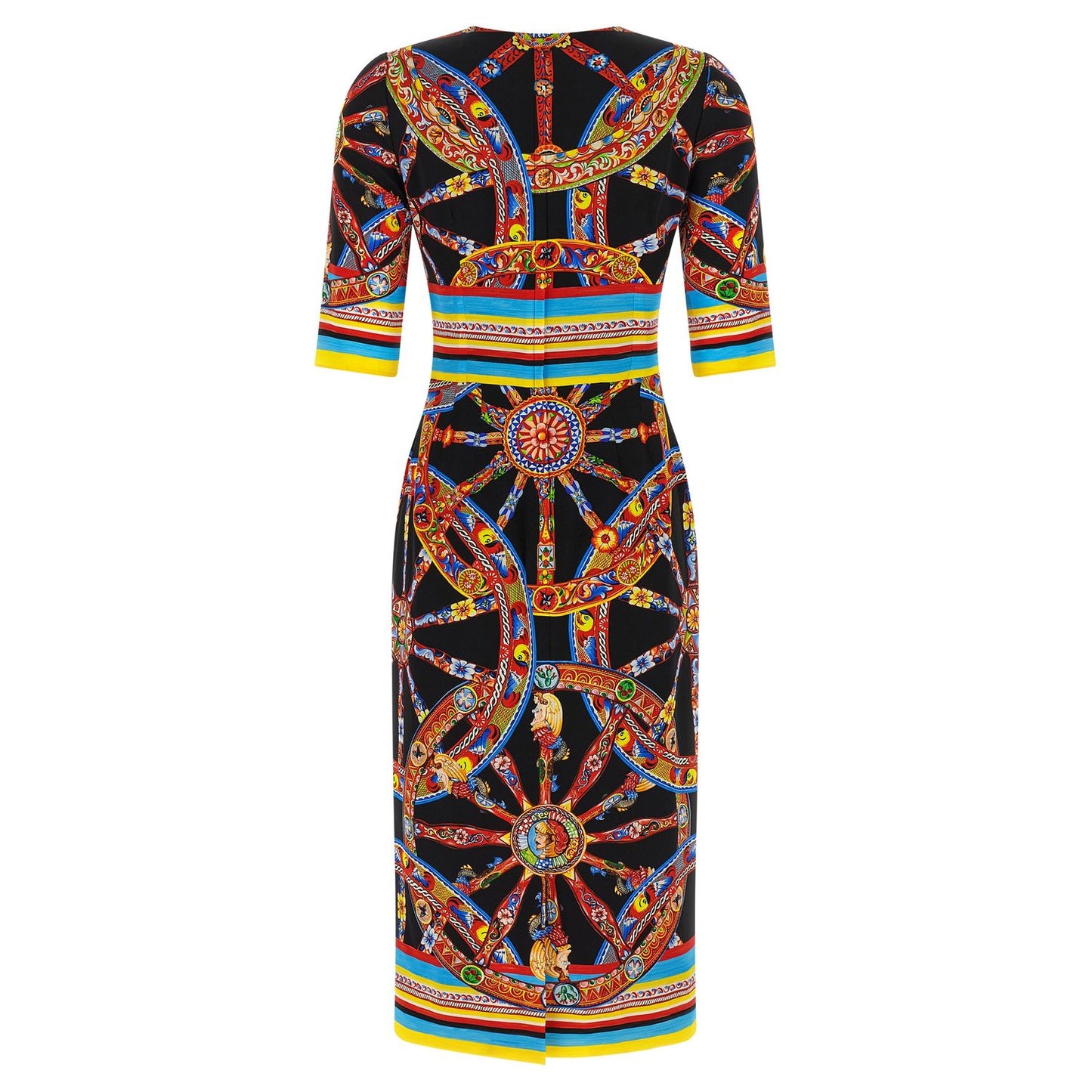 Dolce & Gabbana Multicolor Silk Midi Dress
