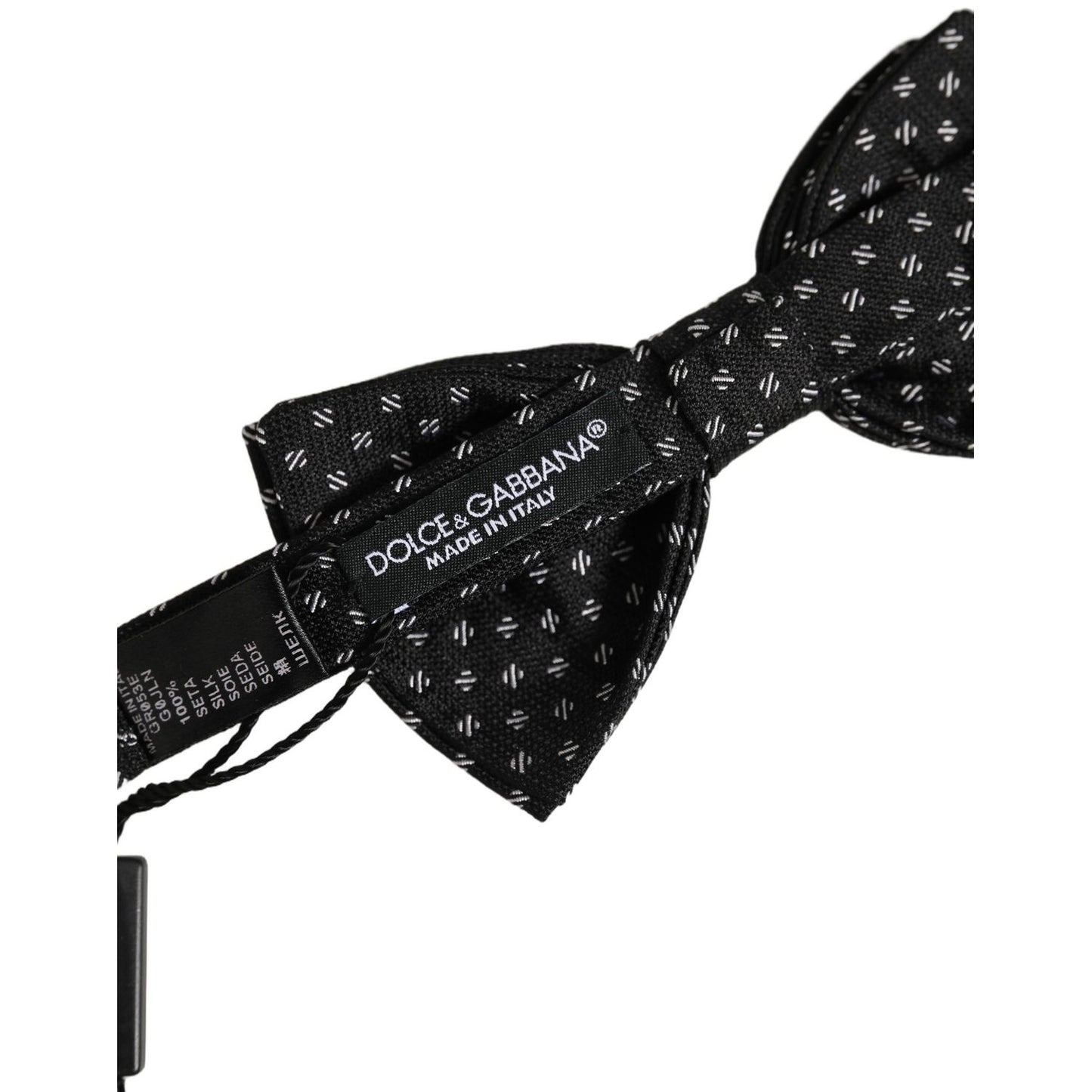 Dolce & Gabbana Men Dark Gray Patterned Adjustable Neck Papillon Bow Tie