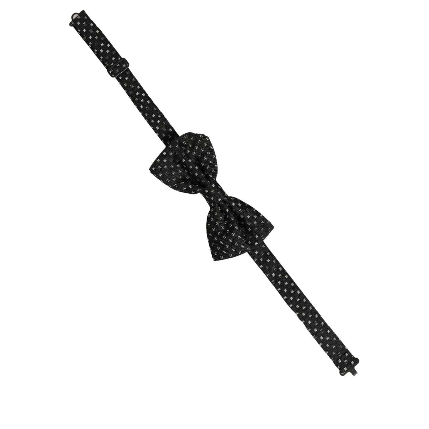 Dolce & Gabbana Men Dark Gray Patterned Adjustable Neck Papillon Bow Tie