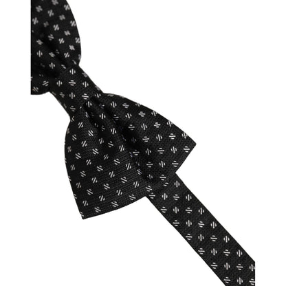 Dolce & Gabbana Men Dark Gray Patterned Adjustable Neck Papillon Bow Tie