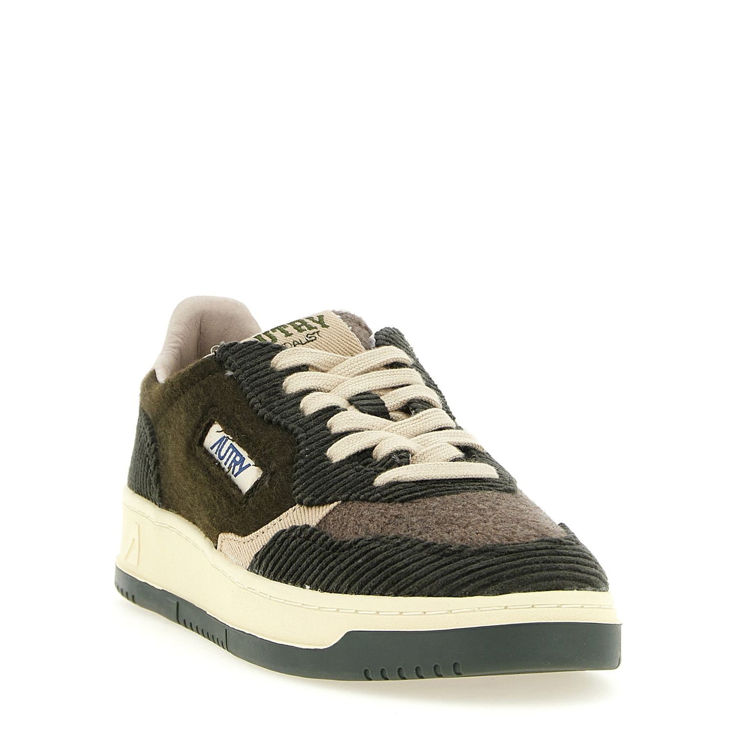 Autry Brown Textile Low Top Sneakers