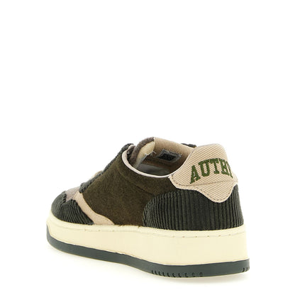 Autry Brown Textile Low Top Sneakers