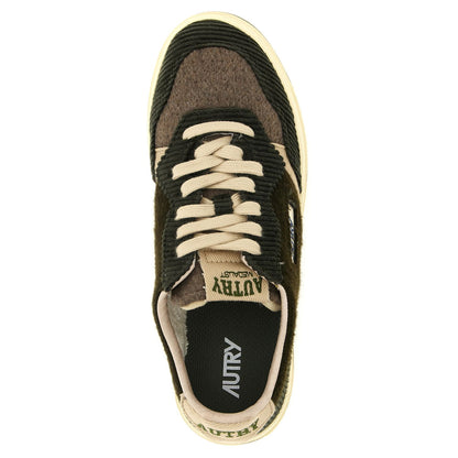 Autry Brown Textile Low Top Sneakers