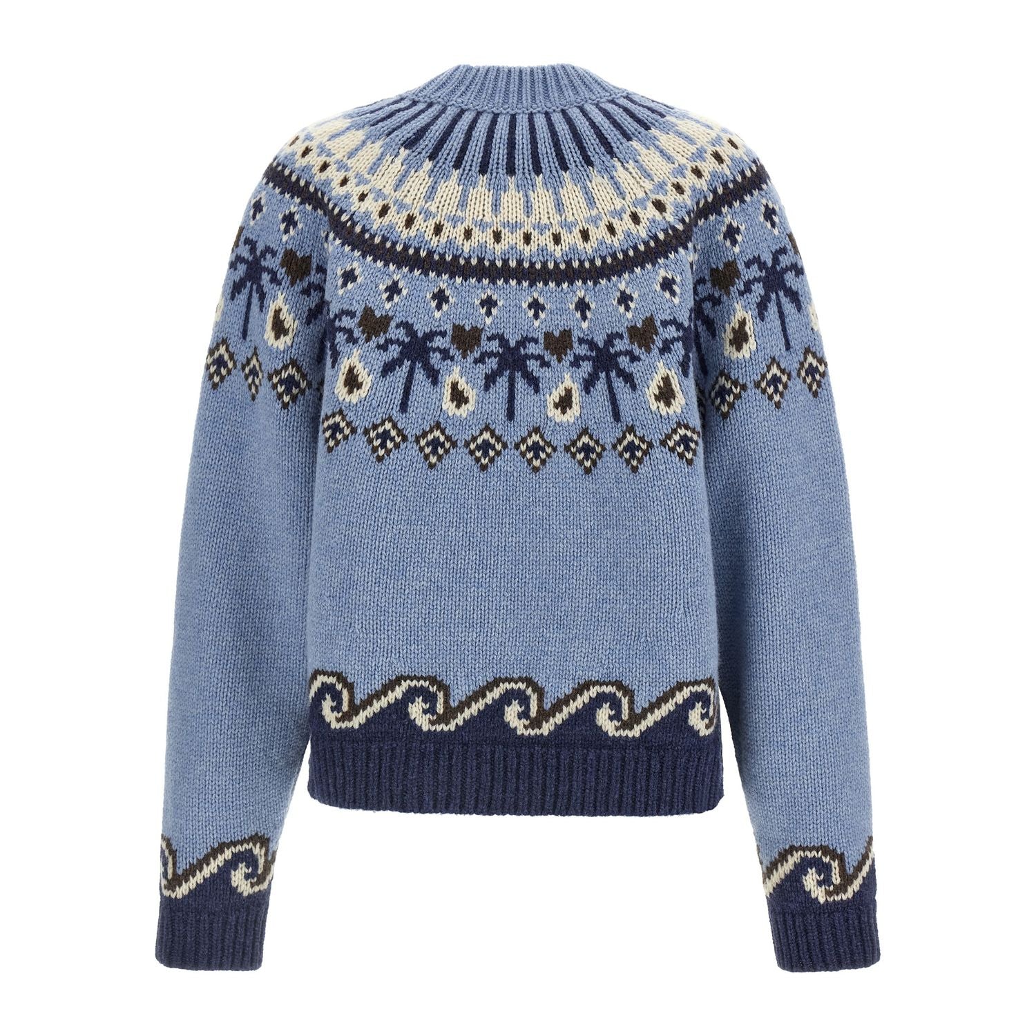 Alanui Blue Virgin Wool Cardigan