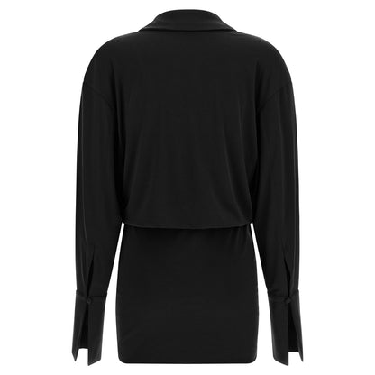 The Andamane Black Polyester Short Dress