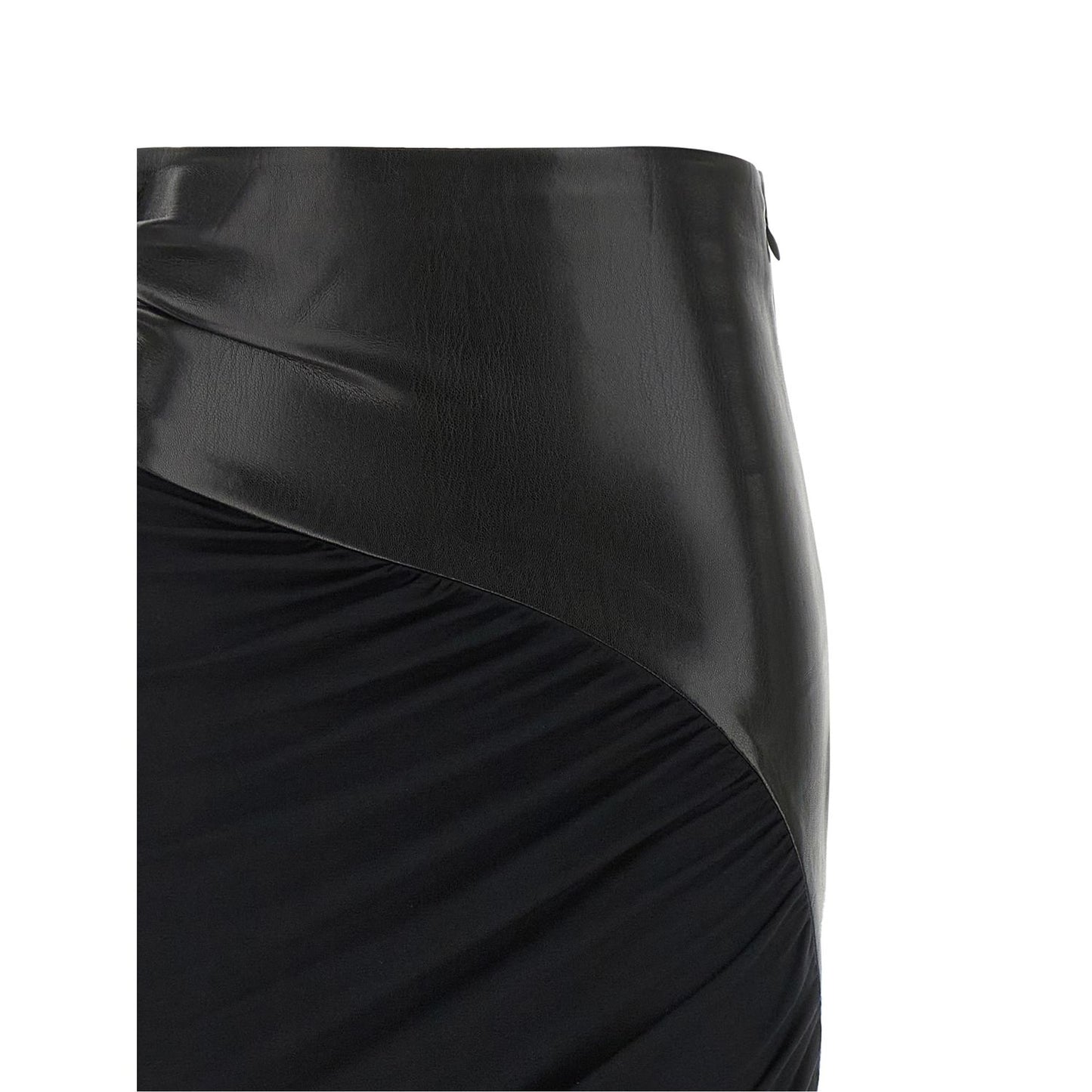 The Andamane Black Viscose Midi Skirt