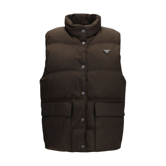 Prada Brown Goose Down Sleeveless Jacket