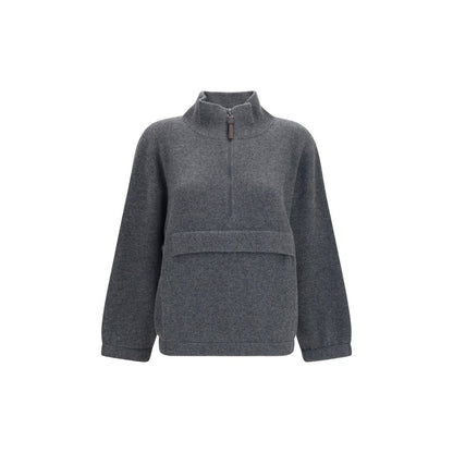 Brunello Cucinelli Gray Cashmere Sweatshirt