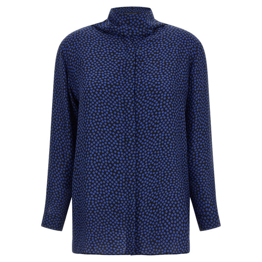 Gianluca Capannolo Blue Silk Blouse