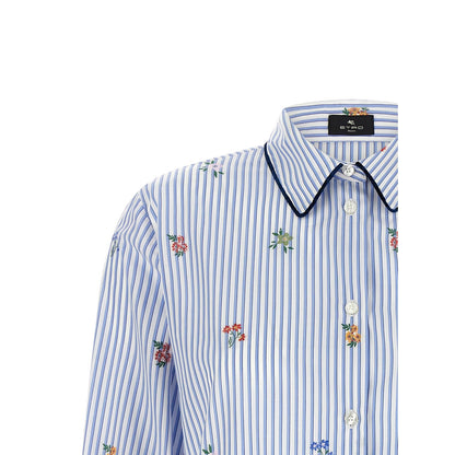 Etro Blue Cotton Blouse