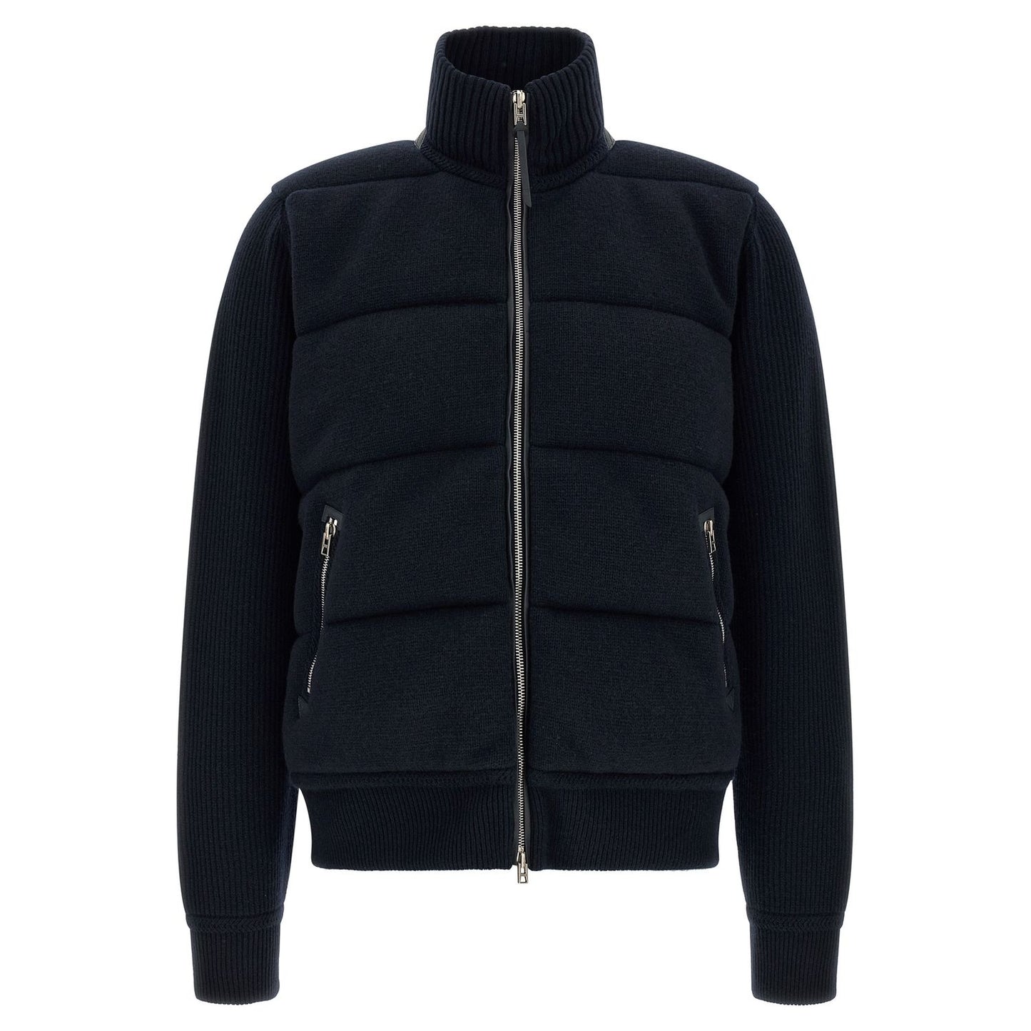 Tom Ford Blue Virgin Wool Full-Length Jacket