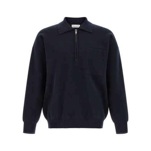 Roberto Collina Blue Merino Wool Polo Shirt