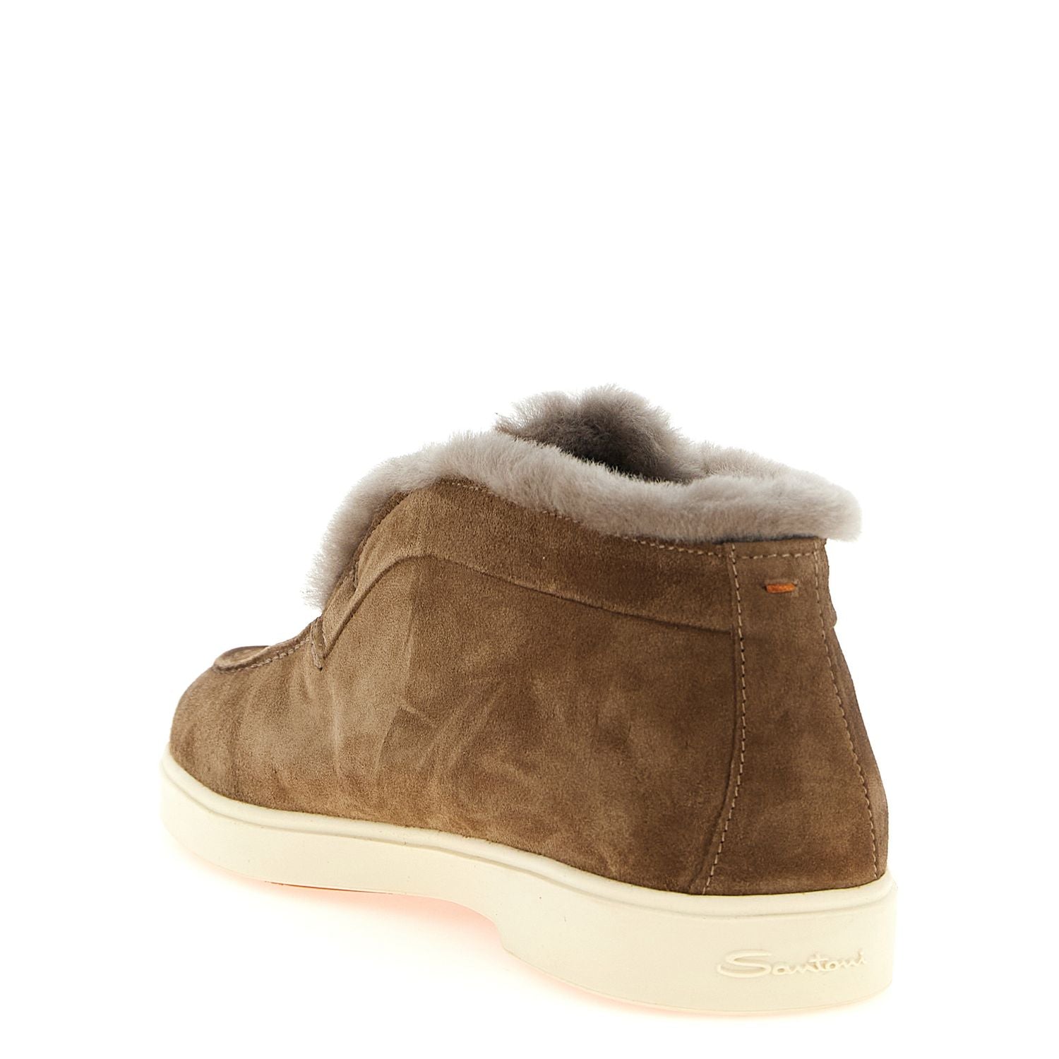 Santoni Brown Calfskin Ankle Boots