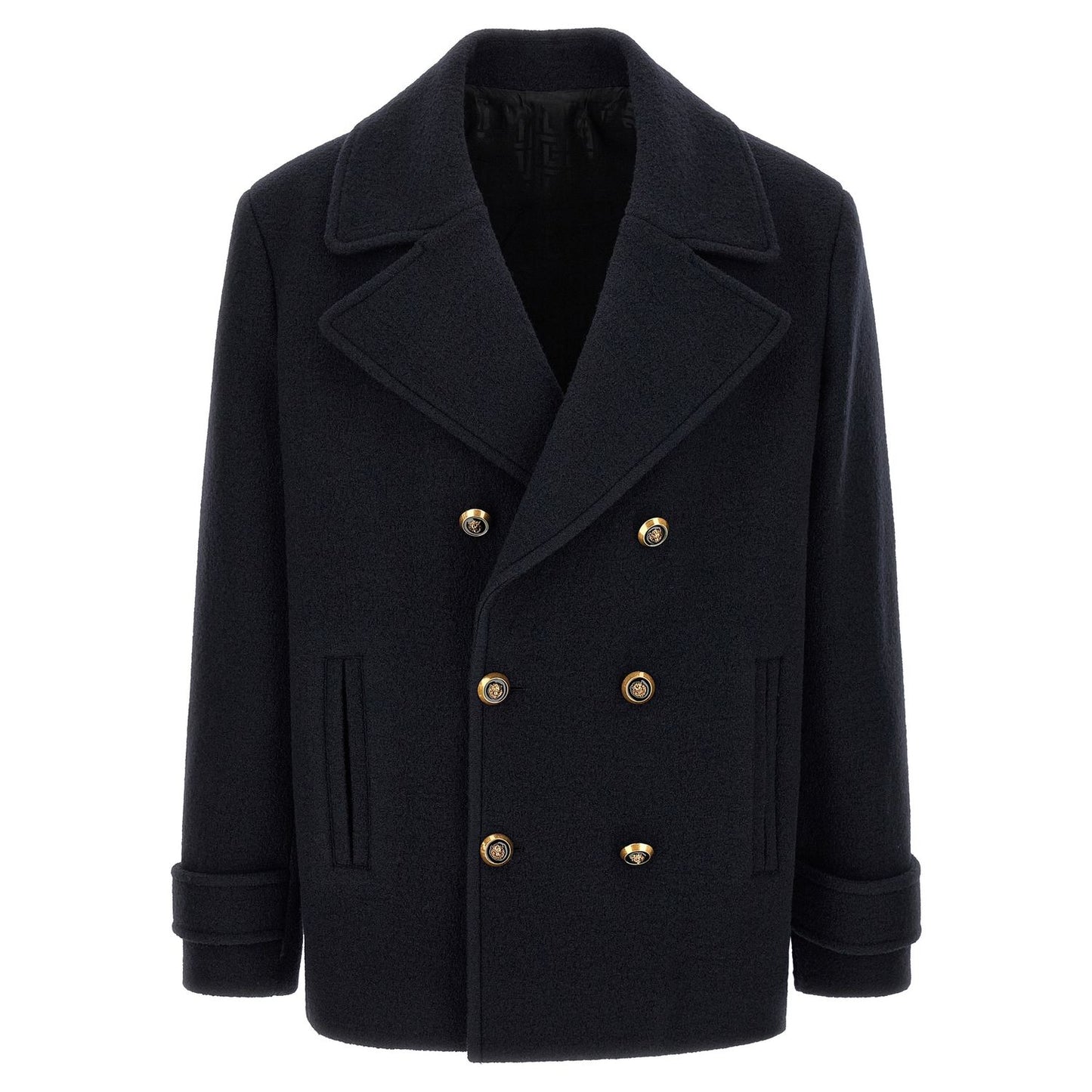 Balmain Blue Virgin Wool Coat