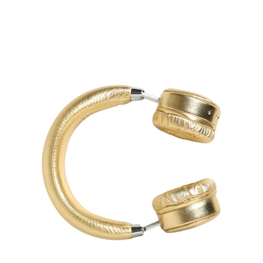 Dolce & Gabbana Women Gold Leather Wireless On-Ear Headset Headphones