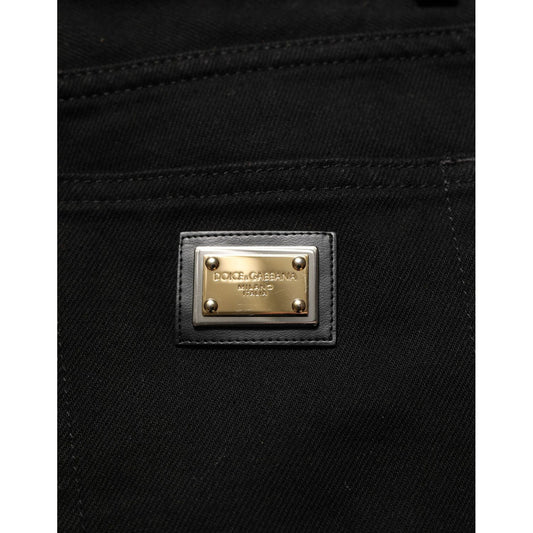 Dolce & Gabbana Black Cotton Stretch Straight Denim Jeans