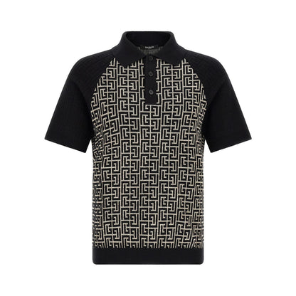 Balmain Bicolor Cotton Polo Shirt