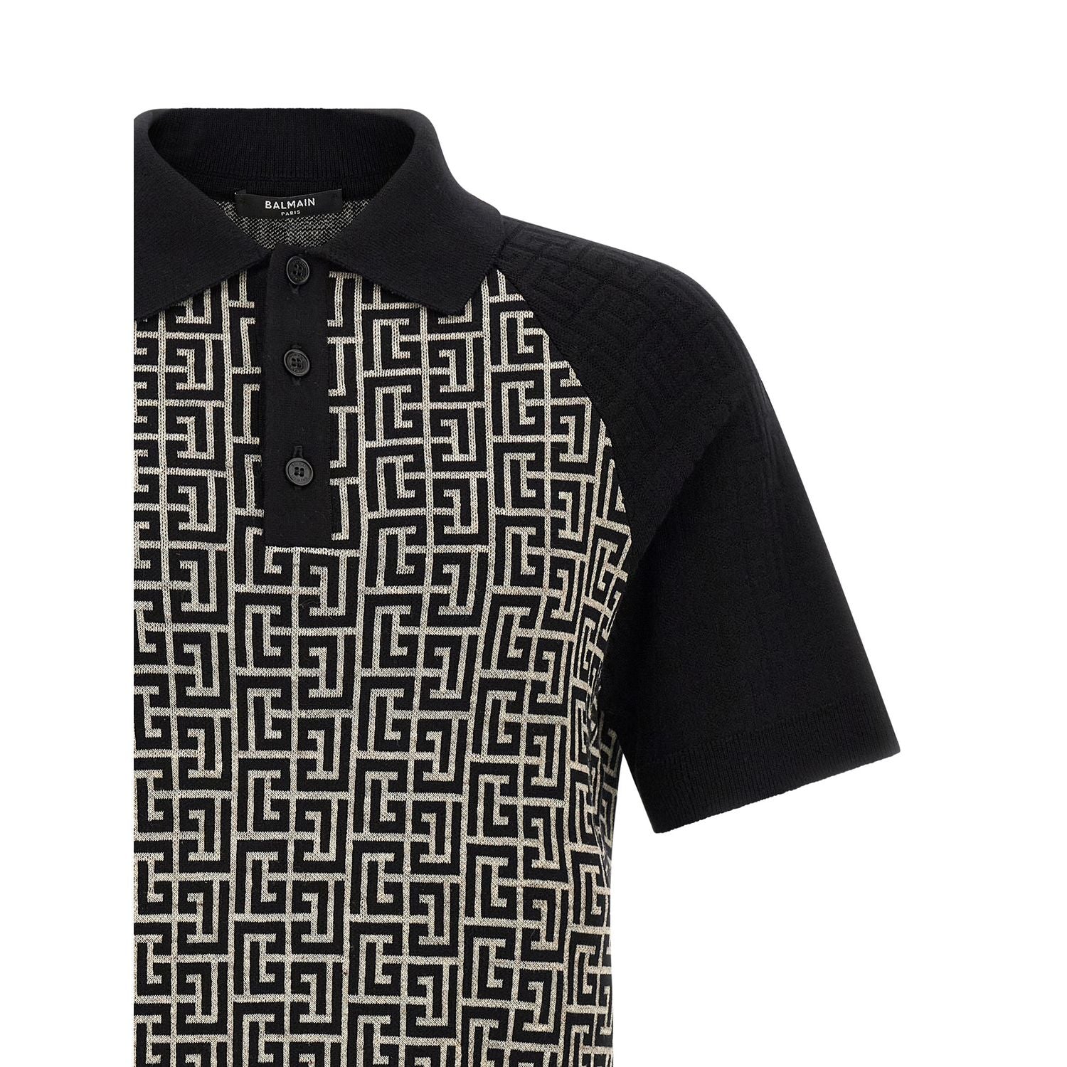 Balmain Bicolor Cotton Polo Shirt