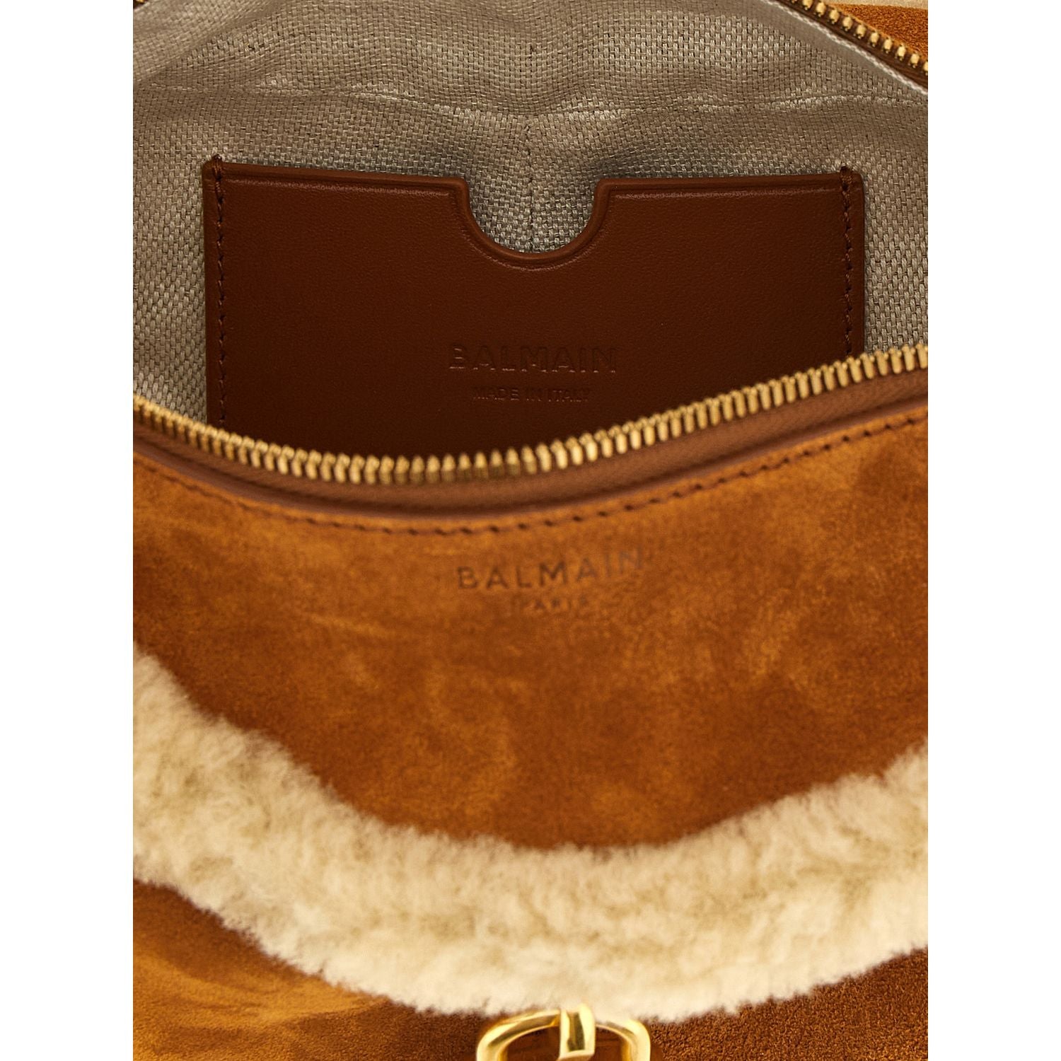 Balmain Brown Calfskin Shoulder Bag