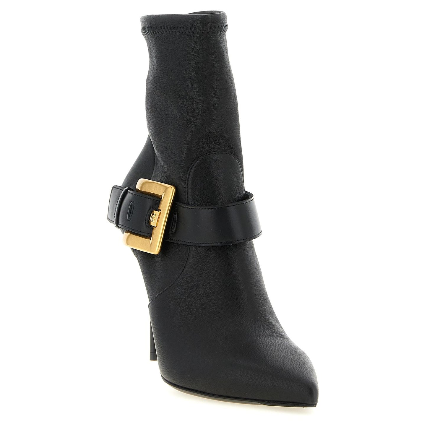 Balmain Black Lamb Leather Ankle Boots