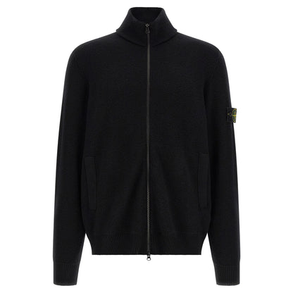 Stone Island Black Virgin Wool Cardigan