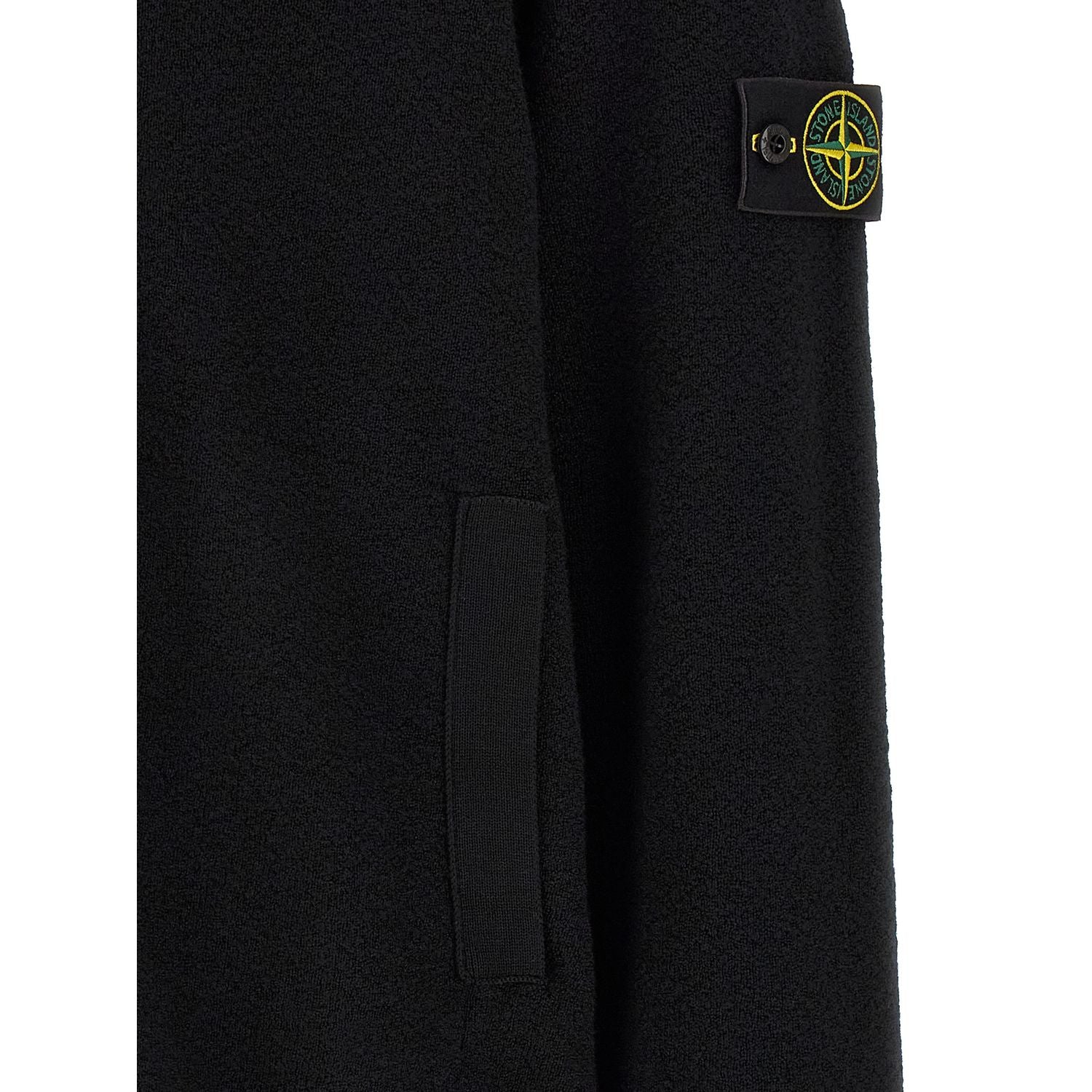 Stone Island Black Virgin Wool Cardigan