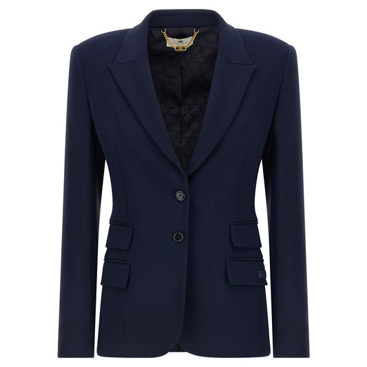 Elisabetta Franchi Blue Polyester Blazer