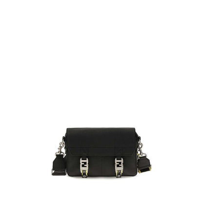 Fendi Black Calf Leather Bos Taurus Shoulder Bag