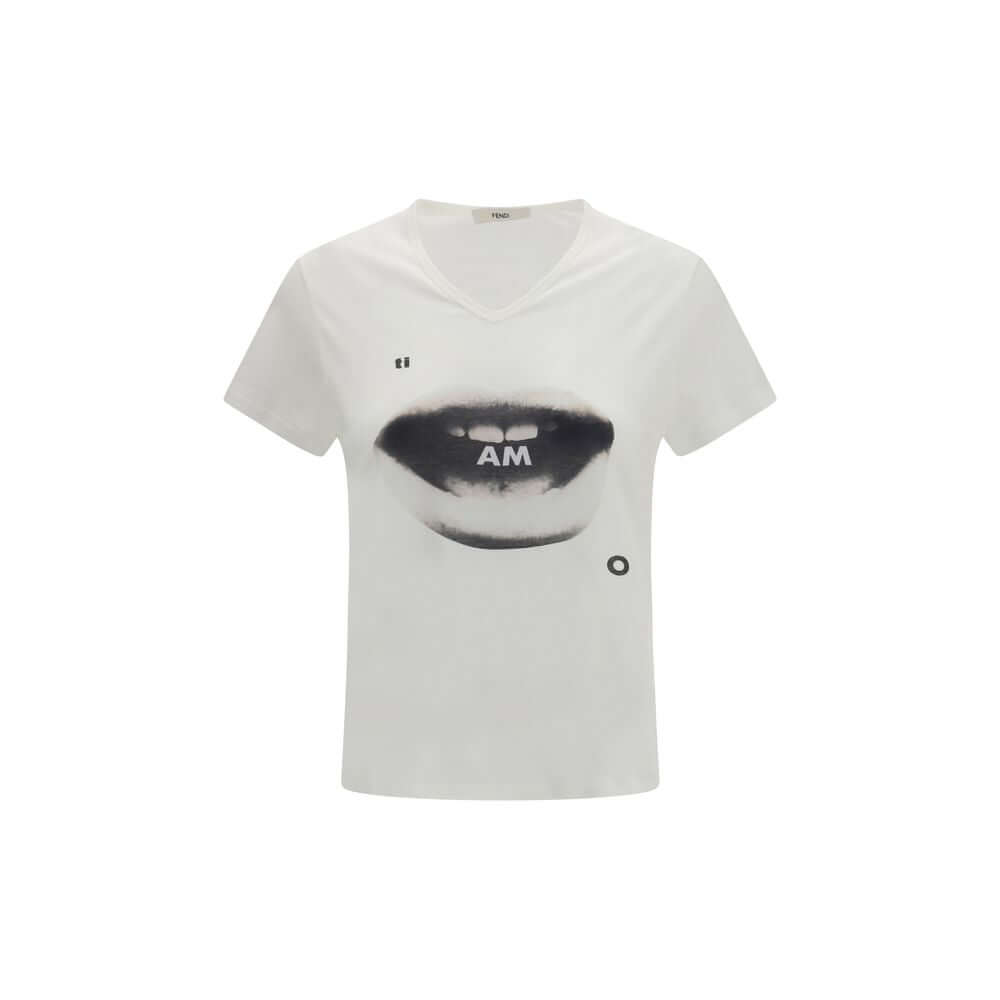 Fendi White Cotton T-Shirt