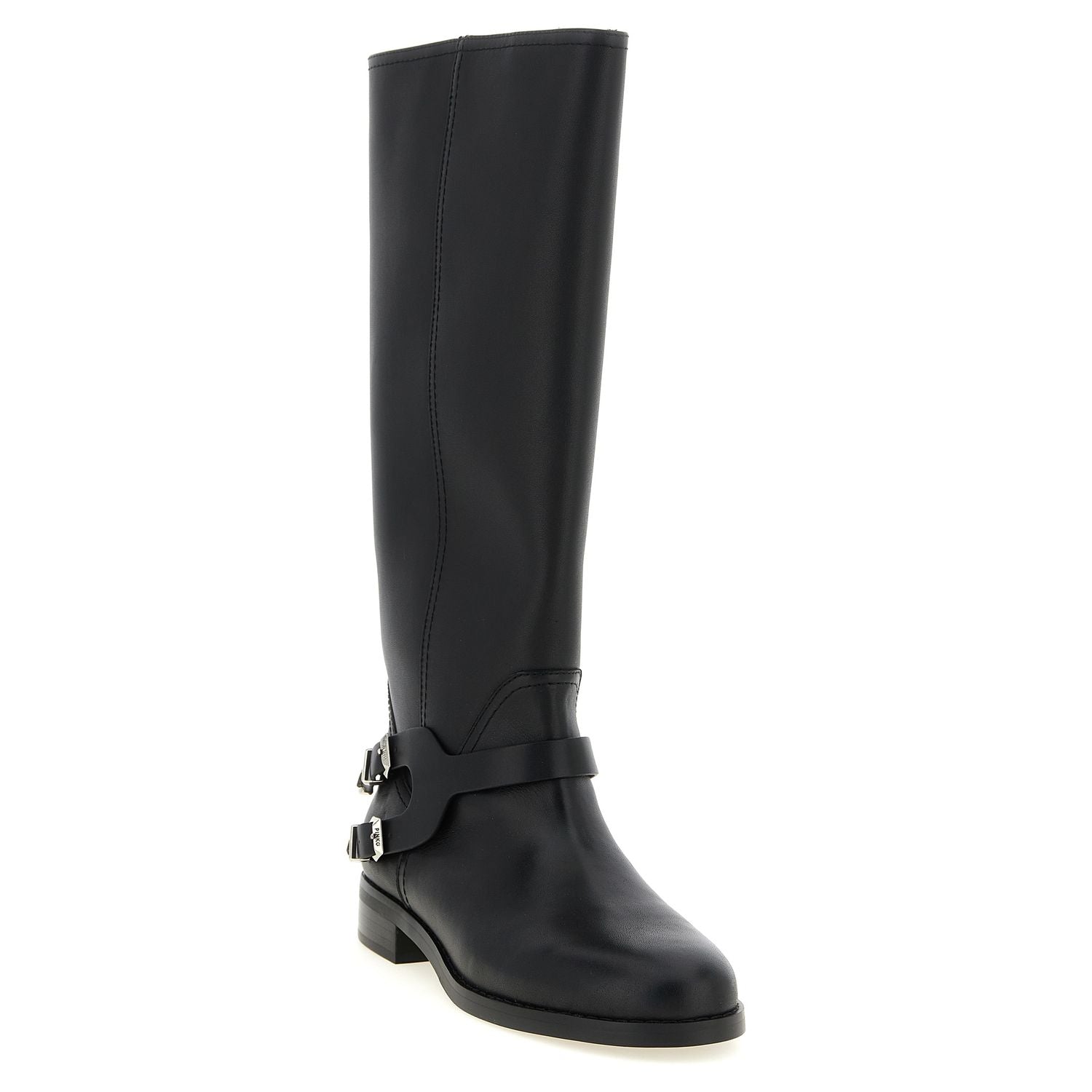 PINKO Black Cowhide Over The Knee
