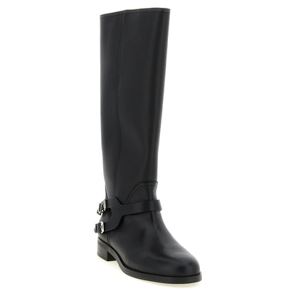 PINKO Black Cowhide Over The Knee