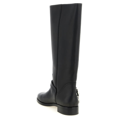 PINKO Black Cowhide Over The Knee