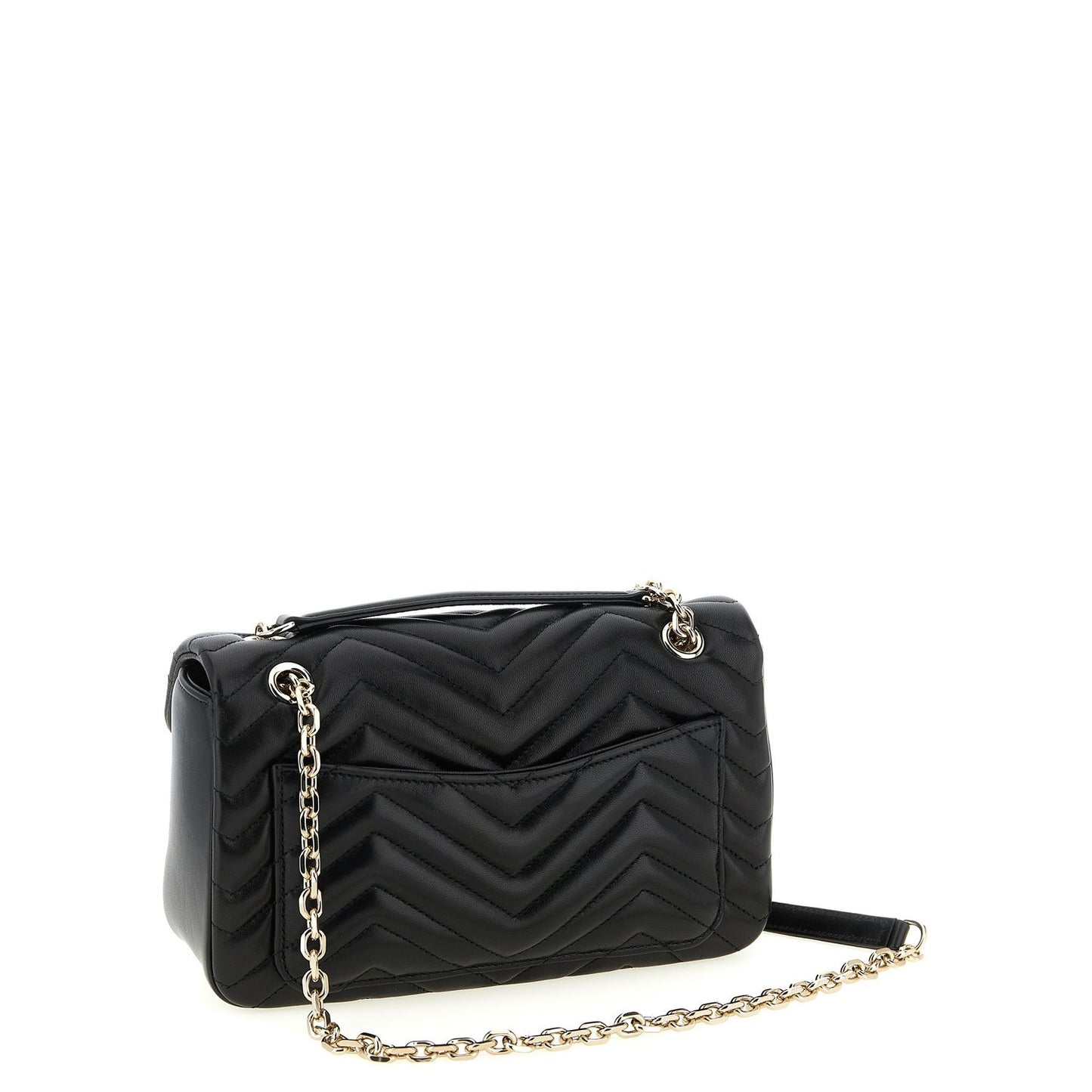 Gucci Black Lamb Leather GG Marmont Shoulder Bag