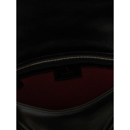 Gucci Black Lamb Leather GG Marmont Shoulder Bag