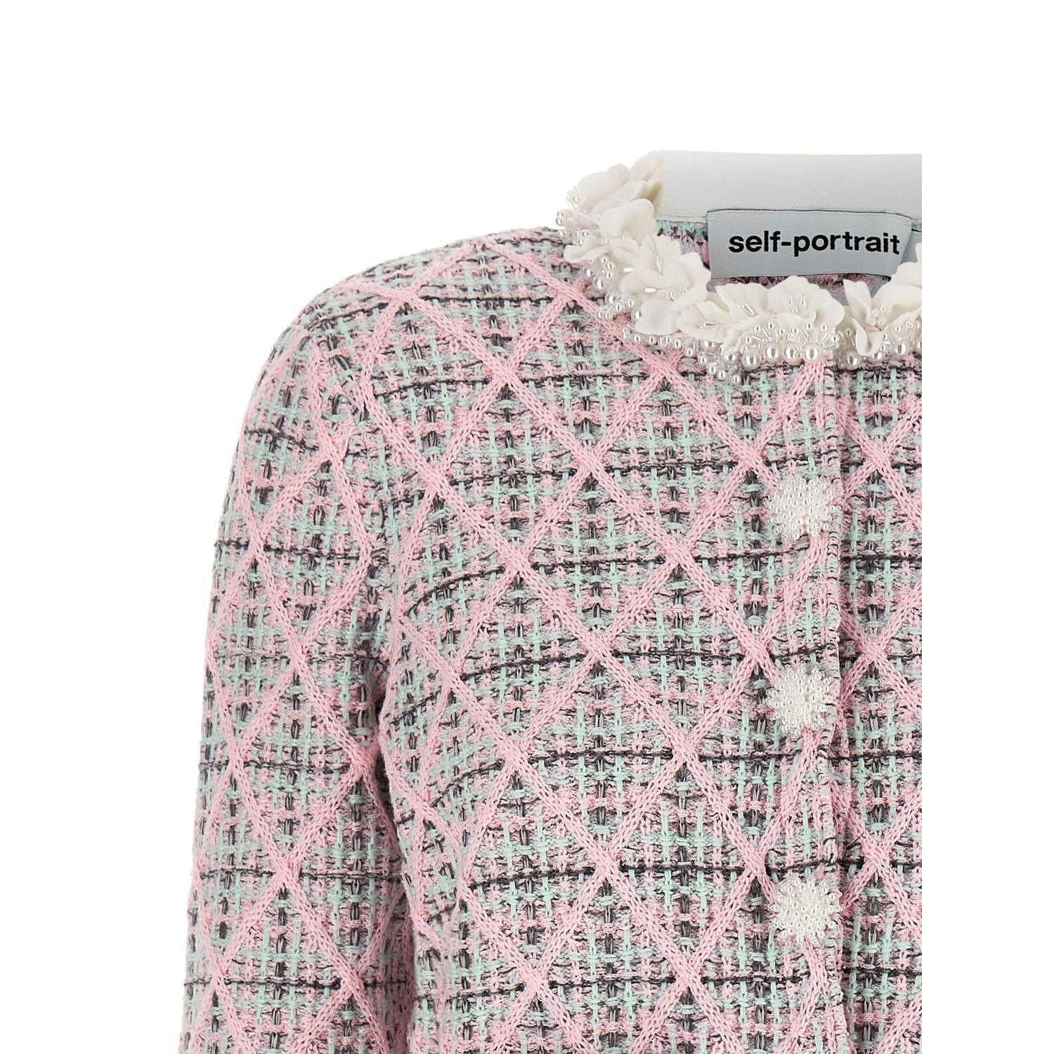 Self-Portrait Multicolor Cotton Cardigan