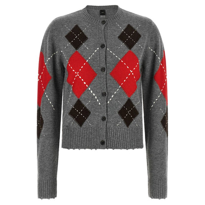PINKO Gray Wool Cardigan