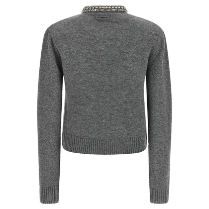 PINKO Gray Wool Cardigan