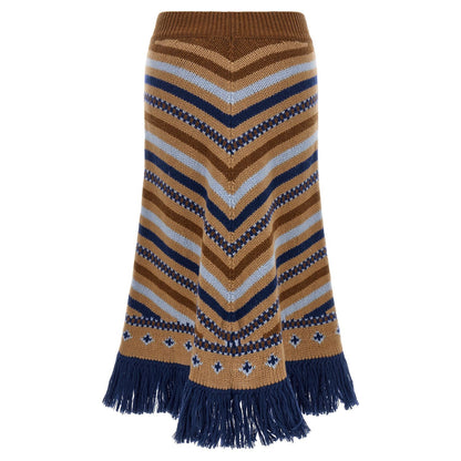 Alanui Multicolor Virgin Wool Midi Skirt