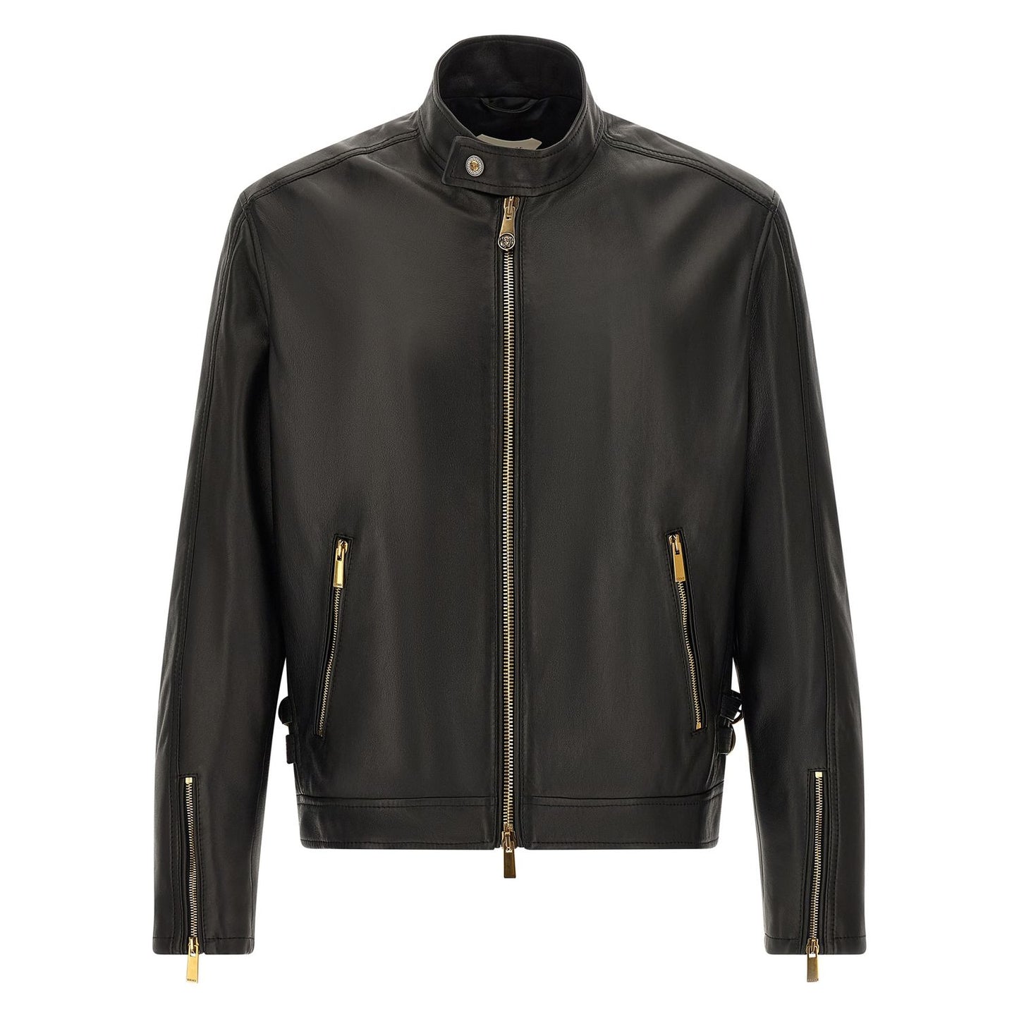 Versace Black Lamb Leather Leather Jacket