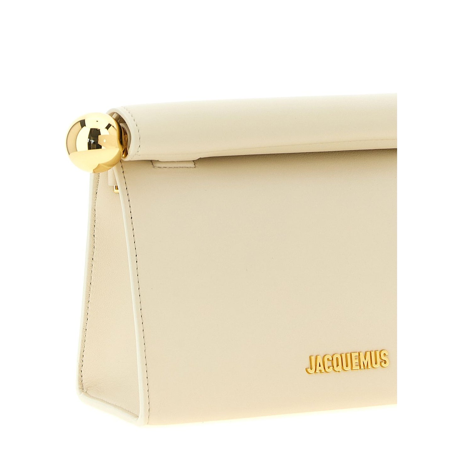 Jacquemus White Lamb Leather Clutch Bag